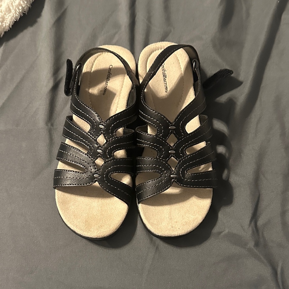 Croft & Barrow Black Strappy Sandals